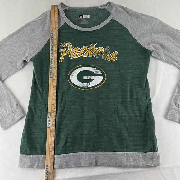 NFL Team Apparel Long Sleeve Shirt Green Bay Packers Football Green Womens L - Picture 5 of 10